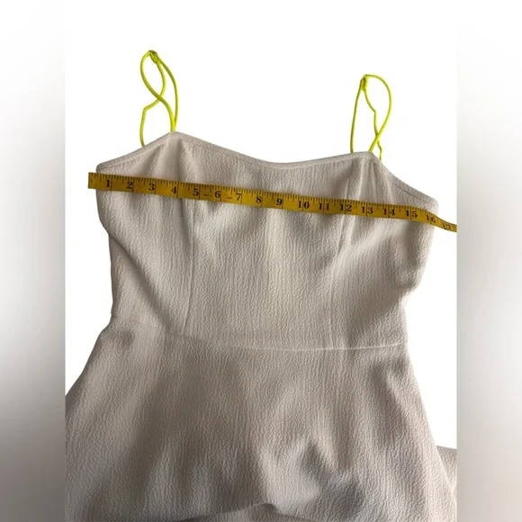 Black Halo Quill White Midi Dress with Neon Trim Size 8. D23 - Picture 16 of 16